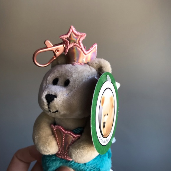 Starbucks Japan Mermaid Bearista Siren pink shell key chain 2022 Anniversary - Picture 6 of 7
